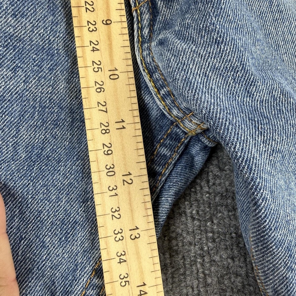 Levis 505 Jeans Mens 34x30 Light Wash Blue Straight Denim Stain Workwear - Picture 5 of 9